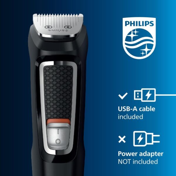 Philips Norelco Multigroom 3000 Series, All-in-One Trimmer, Beard Trimmer and Hair Clipper, 15-Piece Men's Grooming Kit for Head, Beard, Face, Nose, Ears, No Blade Oil Needed, Soft Pouch, MG3770/40
