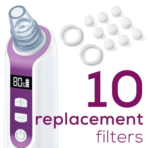 Beurer Blackhead Remover Pore Vacuum with 3 Suction Head Attachments & 5 Suction Levels, for All Skin Types - Blackhead Vacuum for Deep Cleansing, FC41