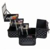 SHANY Premier Fantasy Professional Makeup Train Case Cosmetic Box Portable Make up Case Organizer Jewelry storage with Locks, 3 Trays, Makeup Brush Holder and Cosmetics Mirror - Black Diamond