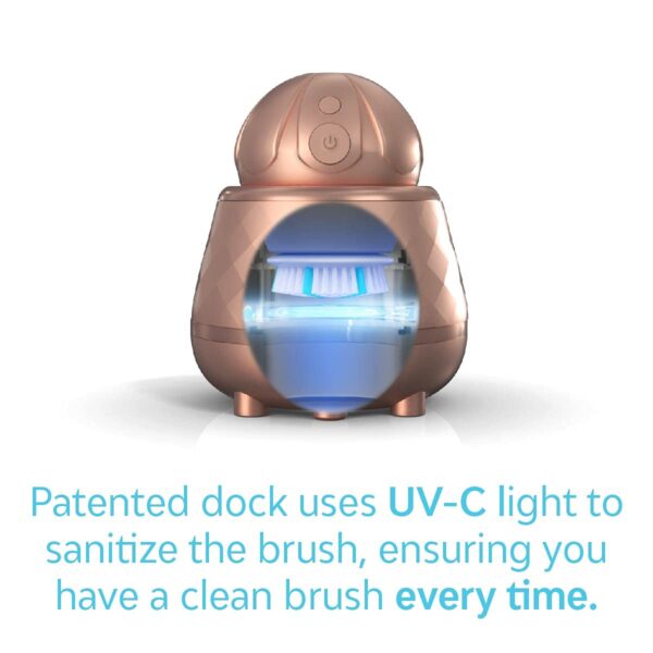 61oG1i0JalL._SL1200_.jpg TAO Clean Ona Diamond Orbital Facial Brush and Cleansing Station, Electric Face Cleansing Brush with Ergonomic Handle, Dual Speed Settings, Rose Gold