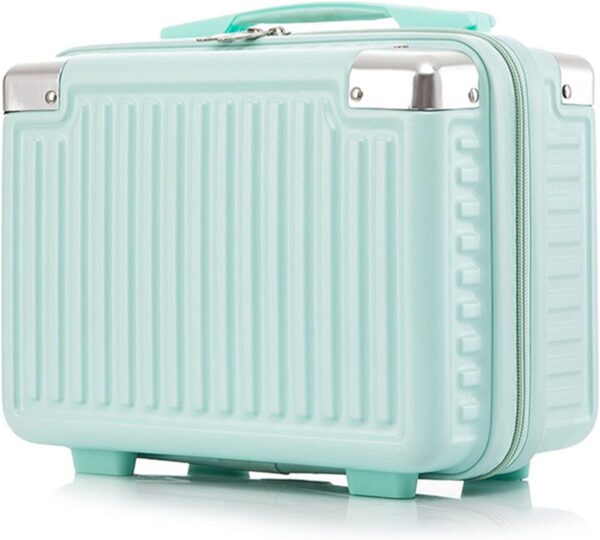 14inch Multifunctional Lady's Cosmetic for Case Travel Hand Luggage Portable Carrying Makeup Bag Suitcase, Green