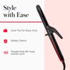 REVLON Smoothstay 1 Inch Curling Iron - Coconut Oil Infused Curling Wand Helps Enhance Shine & Smoothness, Creates Tight Bouncy Curls, and Reduced Frizz