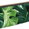 Tropical Leaves Makeup Bag Leather Pencil Case for Work Office Zippered Pen Pouch Aesthetic Pencil Storage Bag Portable Coin Pouch Purse for Travel