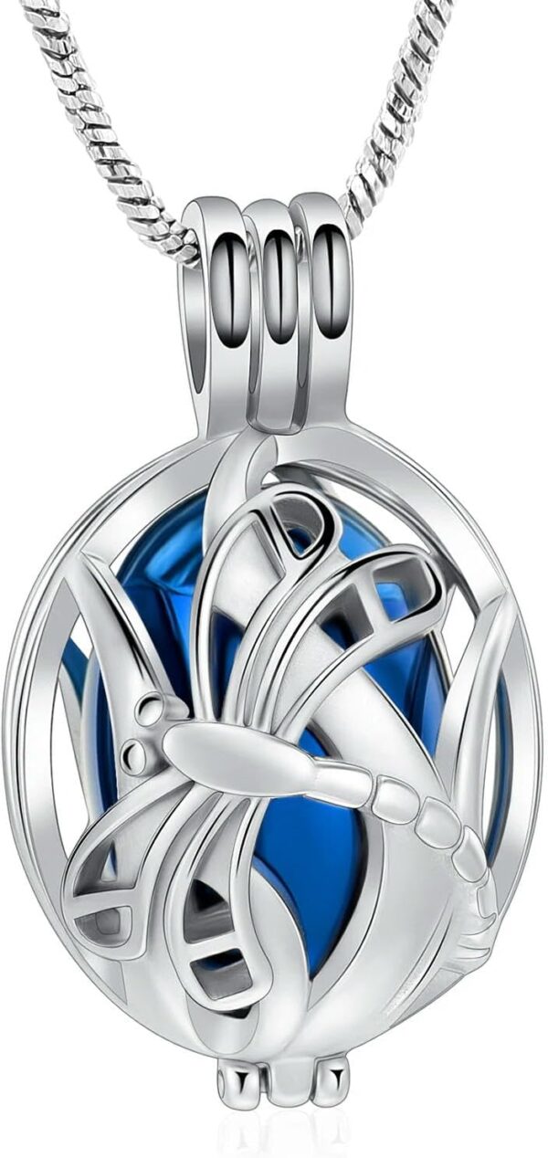 Customized Memorial Cremation Hollow Urn Pendant for Pet Dog Ashes Stainless Steel Woman's Keepsake Jewelry-E