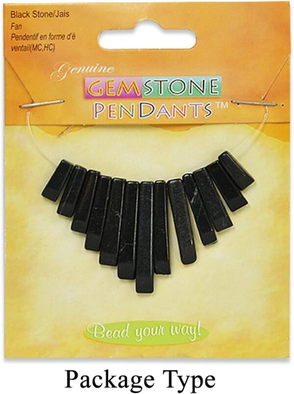 Expo International Blackstone Natural Gemstones, Versatile Jewelry Making Supplies, Vibrant Gemstone Beads, Value Pack of About 220 Beads and Pendants, Black