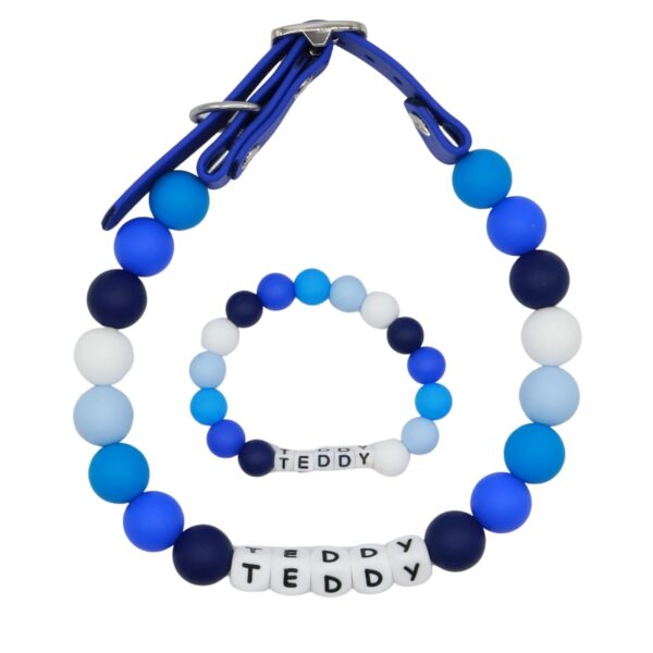 Friendship bracelet dog collar set Adjustable Beaded Name Dog Fashion Collar For Small Medium And Large Dogs Bead Silicone Dog Necklace Handmade Girl Boy Bling Fancy Female Cats Pretty Pearls Perla Cute Rinbow Heavy Duty (Pink Shades)