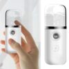 Portable Nano Ionic Facial Steamer for Deep Cleaning and Moisturizing - Mini Mist Sprayer for Makeup Support and Spa Day Kit - for Professional and Home Use - white
