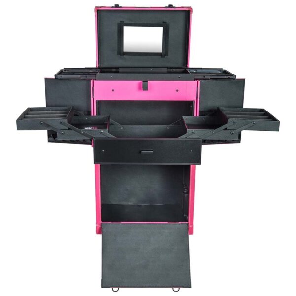 SHANY REBEL Series – Pro Makeup Artists Multifunction Cosmetics Trolley Train Case – Large - Cheer power