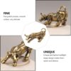 2pcs Brass Bull Figurines Ox Keychian Pendant Feng Shui Bull Statue Wealth Cow Cattle Calf Sculptures 2021 Chinese Zodiac Ox Year Figurines Car Dashboard Chinese New Year Decoration