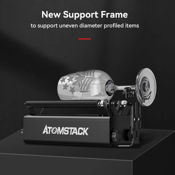 R3 PRO Roller for Cylindrical Irregular Objects with 360° Rotating Engraving 8 Angle Adjustments Support Frame Engraving Diameter As Small As 4MM Compatible with 95% of Engraving