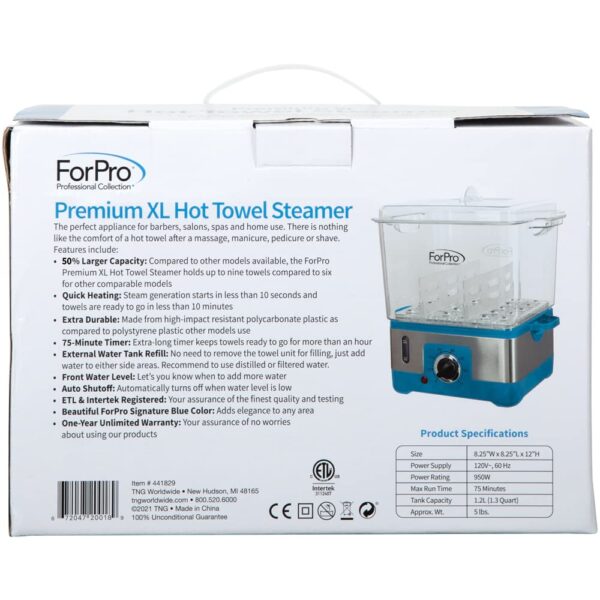 ForPro Professional Collection Premium XL Hot Towel Steamer, 50% Larger Capacity, Holds 9 Facial Towels, Quick Heating Steam Towel Warmer for Salons and Spas