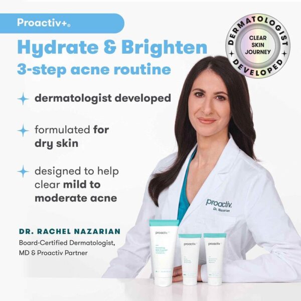 Proactiv+ 3 Step Advanced Skincare Acne Treatment – Salicylic Acid Face Wash, Benzoyl Peroxide Pore Minimizing Treatment, and Salicylic Acid Hydrating Moisturizer - 30 Day Complete Acne Skin Care Kit