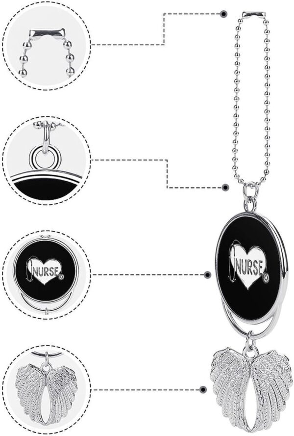 Nurse Stethoscope Love Heart Car Hanging Ornament Pendant Rear View Mirror Accessories Interior Decor Silver-Style