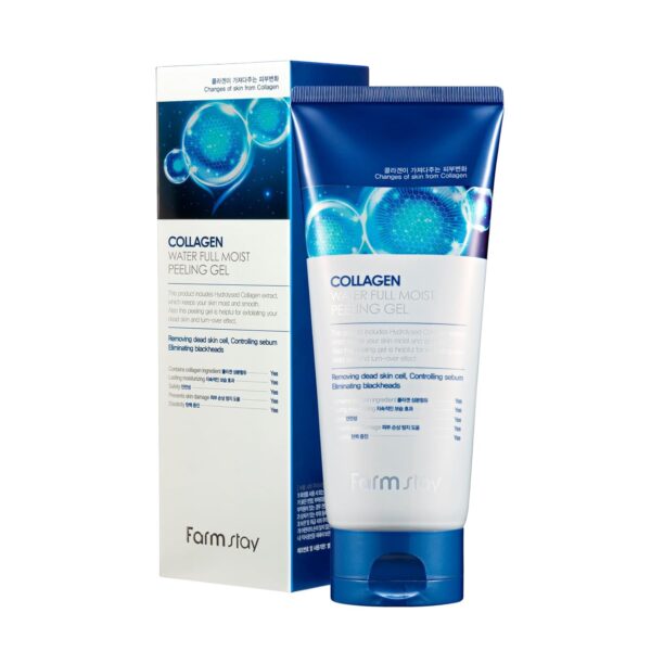 FARMSTAY Collagen Water Full Moist Peeling Gel - Peel Off Face Mask for Brighter Skin - Gently Exfoliates - Collagen For Skin - 6.08 oz