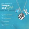 Personalized Love Volleyball Necklace with Birthstone and Initial Charm, Gifts for Players and Girls Volleyball Accessories, Gift For Players and Teams