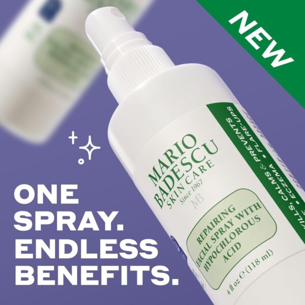 Mario Badescu Repairing HOCl Facial Spray with Hypochlorous Acid – Soothes & Calms Angry, Irritated Skin, Reduce Redness & Flare-Ups – pH Balancing, Non-Irritating Cleanser, Fragrance-Free