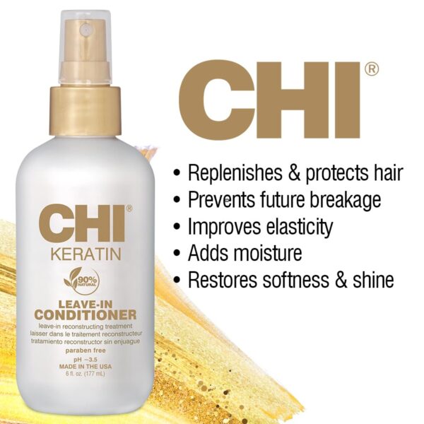 CHI Keratin Leave-in Conditioner, Hydrating Conditioner For Restoring Softness & Preventing Breakage, Great For Daily Use, Sulfate-free, 6 Oz