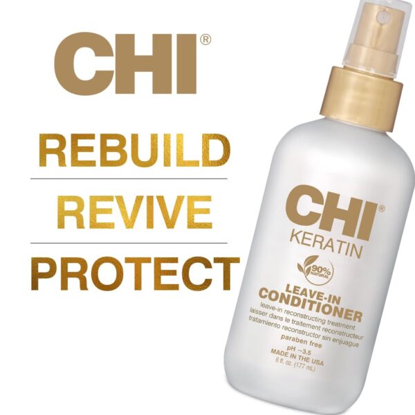 CHI Keratin Leave-in Conditioner, Hydrating Conditioner For Restoring Softness & Preventing Breakage, Great For Daily Use, Sulfate-free, 6 Oz