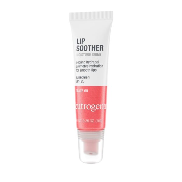 Neutrogena MoistureShine Lip Soother Gloss with SPF 20 Sun Protection, High Gloss Tinted Lip Moisturizer with Hydrating Glycerin and Soothing Cucumber for Dry Lips, Glaze 60,.35 oz