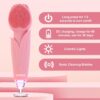 Facial Sonic Cleansing Brush, Rechargeable Waterproof Exfoliating Makeup Remover Massage Electric Cleansing Instrument, Men's and Women's Facial Wash - Pink