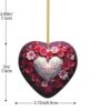 Christmas Ceramic Heart Pendant Decoration for Tree Hanging in Festive Season Valentine's Day Love Heart Prints