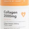 Health by Habit Collagen Supplement (60 Capsules) - Vitamin C & Vitamin E, 2000mg, Collagen Peptides, Superior Absorption, Support Your Skin, Non-GMO, Sugar Free (1 Pack)