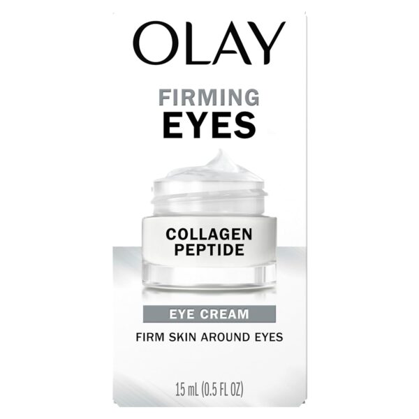 Olay Firming Eye Cream, Fragrance-Free, Collagen Peptide - Firm Skin Around the Eyes, 0.5 Fl Oz
