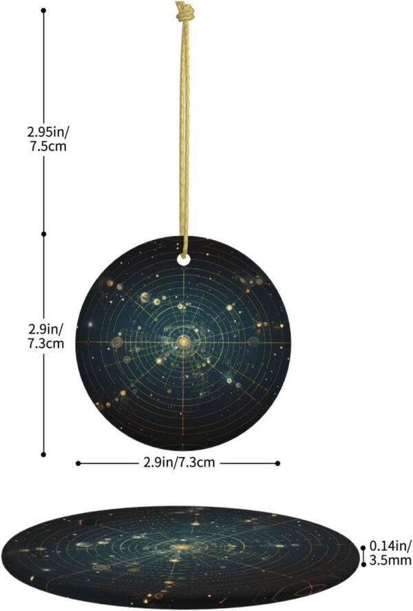 Christmas Ceramic Round Pendant Decoration for Shopping Malls Supermarkets Stores Homes Zodiac Constellation Space Prints