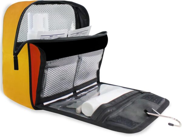 Sinestour Orange Gradient Custom Name Hanging Toiletry Bag Personalized Makeup Cosmetic Bag Travel Toiletry Organizer Large Capacity Cosmetic Case for Toiletries Shaving Brush Storage