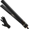 Hot Tools Pro Artist Black Gold Evolve Ionic Salon Hair Flat Iron | Long-Lasting Finish for Straightening Hair, (1 in)