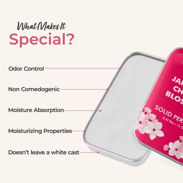 THE LOVE Coo-. Japanese Cherry Blossom Solid Perfume for Men & Women | Long-Lasting Floral Fragrance Balm | Alcohol-Free, Travel-Friendly, Pocket Perfume Stick | Luxury Scent - 12gm