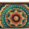 Mandala Makeup Bag Leather Pencil Case for Work Office Zippered Pen Pouch Aesthetic Pencil Storage Bag Portable Coin Pouch Purse for Travel