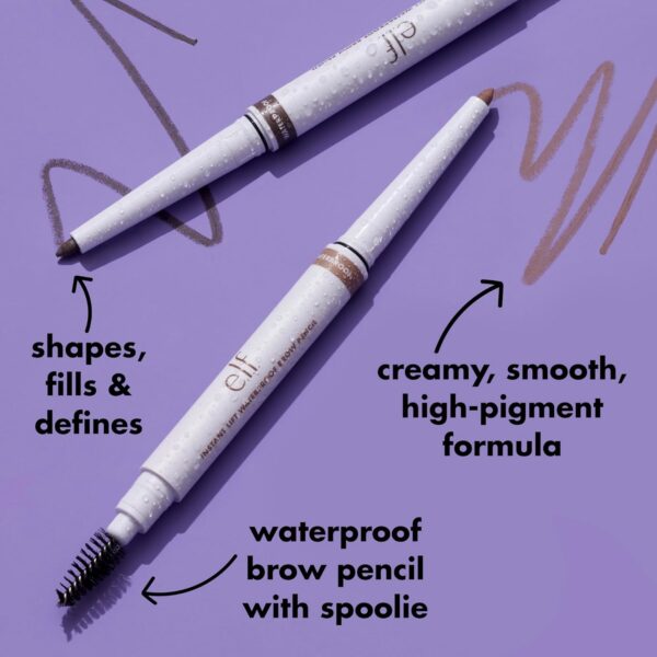 e.l.f. Instant Lift Waterproof Brow Pencil, Long-Lasting Eyebrow Pencil For Grooming & Shaping Brows, Vegan & Cruelty-free, Neutral Brown