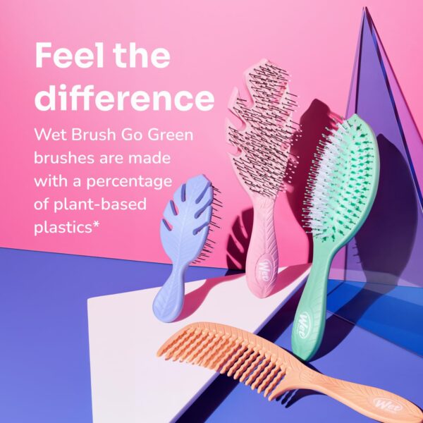 Wet Brush Go Green Mini Detangler, Green - Detangling Travel Hair Brush - Ultra-Soft IntelliFlex Bristles Glide Through Tangles & Gently Loosens Knots While Minimizing Pain, Split Ends & Breakage