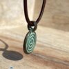 Greek Spiral Vintage Patina Necklace - Women Choker, Men Ancient Greece Gifts, Best Gift for Grecian, Mens Vital Force, Simple Charm, Hellenism, Small Bead, Cute Girls Accessories (Patina)
