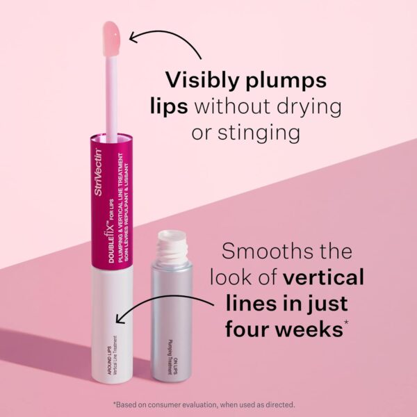 StriVectin Anti-Wrinkle Double Fix for Lips Plump and Smooth Vertical Lines, Hydrating Two-in-One Treatment, 0.16 Fl O