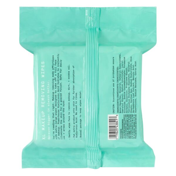 Real Techniques Real Clean XL Hydrating Facial Wipes, Infused With Hyaluronic Acid, Dual-Usage Cleansing Wipes Repair Skin & Gently Remove Makeup, Fragrance Free, 25 Count