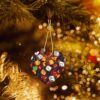 Christmas Ceramic Heart Pendant Decoration for Tree Hanging in Festive Season Games dice Set Prints