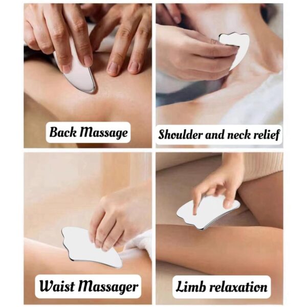 TIBROMTACK Titanium Gua Sha Tool for Face, Neck, Jawline, Body Massage and and relieving facial puffiness to enhance beauty, skincare gift.
