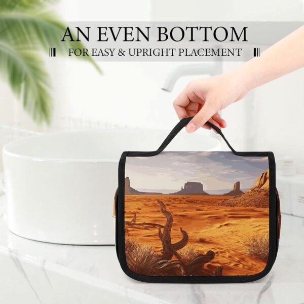 Hanging Toiletry Bag for Women Men Portable Waterproof Makeup Bag Organizer Western Desert Travel Toiletry Bag