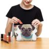 Toiletry Bag for Women Cute Pug Cosmetic Bag Portable Capacity Travel Makeup Bags with Zipper Lightweight Cute Beauty Makeup Organizer for Traveling, Accessories, Essentials
