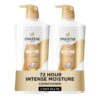 Pantene Conditioner, Daily Moisture Renewal - Pro-V Nutrients for Dry, Color-Treated, Straight to Curly Hair, 72-Hour Hydration & Softness, 25.1 Oz Each, 2-Pack + Miracle Rescue Shot (0.5 Oz)