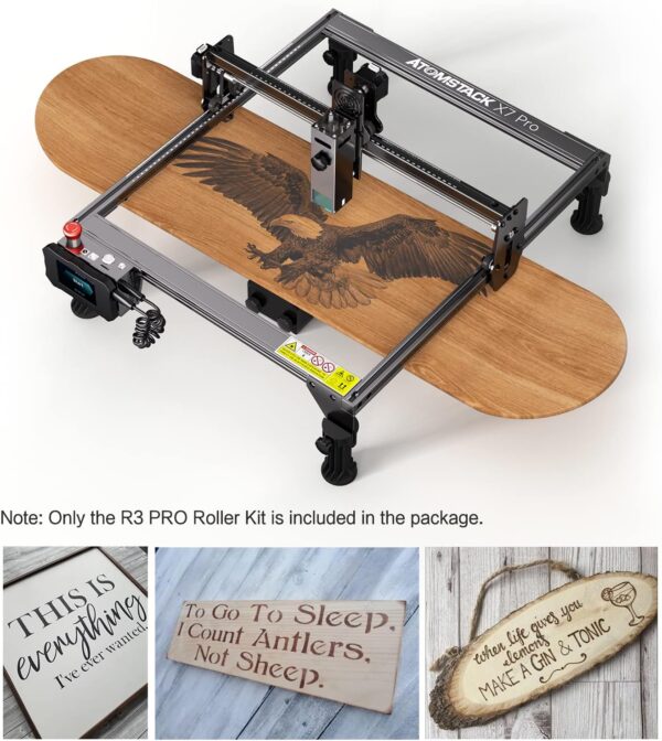 R3 PRO Roller for Cylindrical Irregular Objects with 360° Rotating Engraving 8 Angle Adjustments Support Frame Engraving Diameter As Small As 4MM Compatible with 95% of Engraving