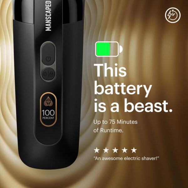 MANSCAPED® The Chairman™ PRO Men’s Electric Foil Face Shaver - Two Interchangeable Blade Heads, SkinSafe® Four-Blade Foil & Stubble Trimmer, USB-C Wireless Compatible Charging, Gentle on Neck