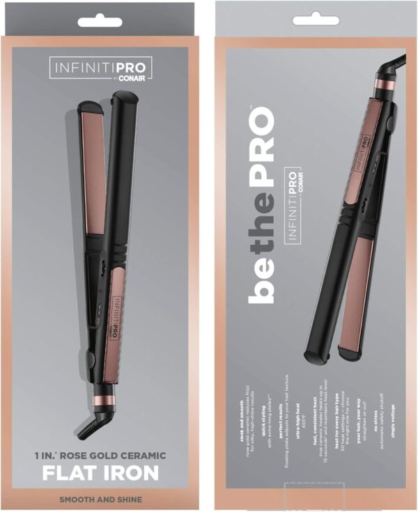 CONAIR INFINITIPRO Rose Gold Ceramic Flat Iron, 1-inch