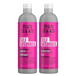 Bed Head by TIGI Frizz Control Shampoo and Conditioner Set for Dry Hair, Self Absorbed Nourishing Hair Care to Visibly Repair and Strengthen Hair From Within, 25.36 Fl oz, 2 Pack