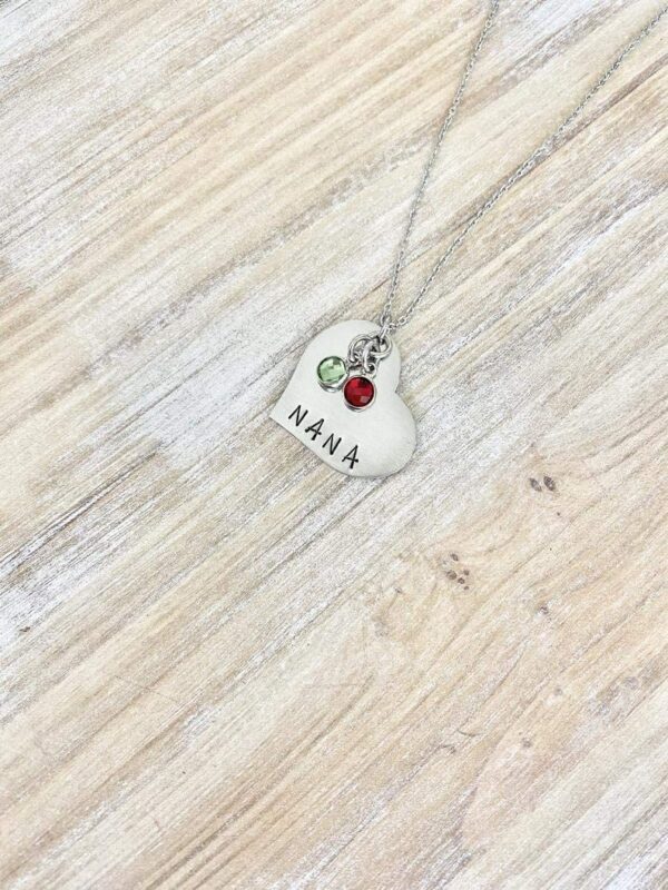 Nana Necklace Grandchild Necklace Personalized Necklace Personalized Jewelry Handstamped Necklace Birthstone Necklace Mothers Day Gift