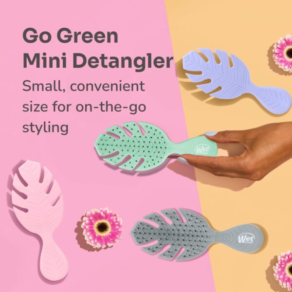 Wet Brush Go Green Mini Detangler, Green - Detangling Travel Hair Brush - Ultra-Soft IntelliFlex Bristles Glide Through Tangles & Gently Loosens Knots While Minimizing Pain, Split Ends & Breakage