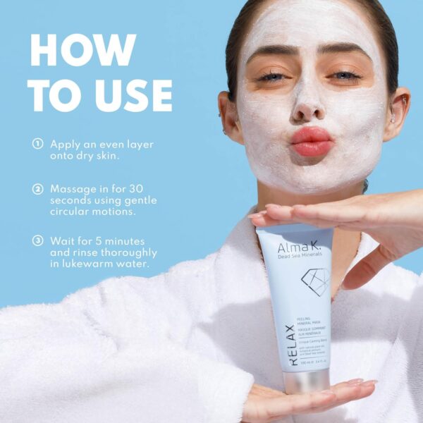 Alma K Peeling Mineral Mask - Exfoliating Face Mask with Avocado Butter and Oil - Face Peel with Dead Sea Minerals - Moisturizing Face Mask - 3.4 oz