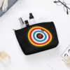 Archery Bullseye Target Sports Travel Cosmetic Bag PU Leather Makeup Bag Toiletry Bag Portable Pouch Makeup Organizer Case